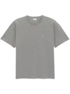 Saint Laurent Cassandre Cotton Blend T-shirt In Grey