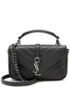 Saint Laurent Grey Matelasse Calfskin Monogram College Mini Shoulder Bag  (authentic Pre-loved)