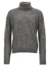 Saint Laurent Brushed Sweater In Grey