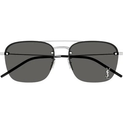 Saint Laurent Grey Navigator Ladies Sunglasses Sl 309 M 002 57