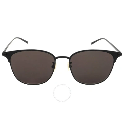 Saint Laurent Grey Oval Unisex Sunglasses Sl 203/k 003 57 In Black / Grey