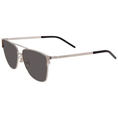 Saint Laurent Grey Pilot Unisex Sunglasses Sl 280-003 59 In ["grey"]
