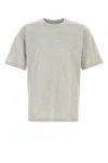 Saint Laurent Grey Crewneck T-shirt With Cassandre Embroidery In Cotton Man In Gray