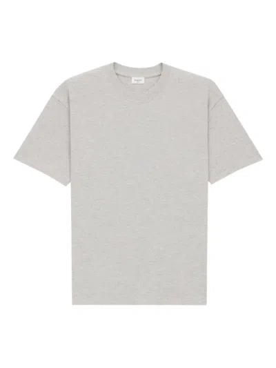 Saint Laurent Cassandre Round Neck Tshirt In Gray