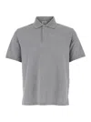 Saint Laurent Grey Polo Shirt With Tone-on-tone Embroidered Logo On The Front In Cotton Blend Man In Gray