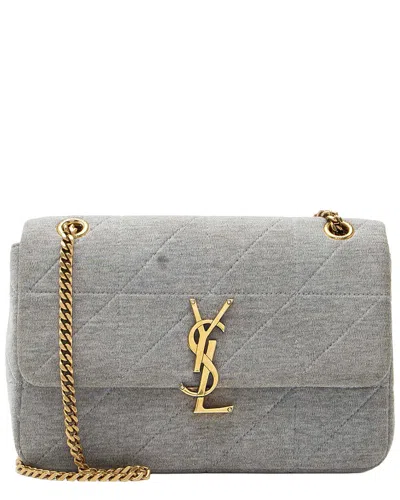 Saint Laurent Grey Quilted Jersey Monogram Jamie Medium Shoulder Bag  (authentic Pre-loved) In Gray
