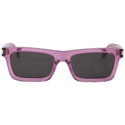 Pre-owned Saint Laurent Grey Rectangular Ladies Sunglasses Sl 461 Betty 018 54 In Gray