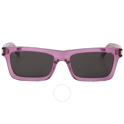 Saint Laurent Grey Rectangular Ladies Sunglasses Sl 461 Betty 018 54 In Grey / Ink / Pink