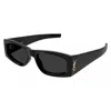 Saint Laurent Grey Rectangular Ladies Sunglasses Sl M140/f 001 56