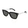 Saint Laurent Grey Rectangular Unisex Sunglasses Sl 582 001 53