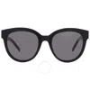 Saint Laurent Grey Round Ladies Sunglasses Sl M29 003 52 In Grey/black