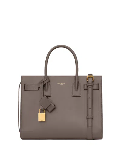 Saint Laurent Grey Sac De Jour Satchel In Gray