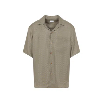 Saint Laurent Grey Silk Shirt In Animal Print
