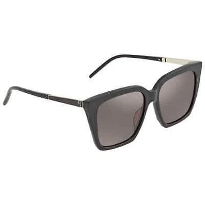 Pre-owned Saint Laurent Grey Square Ladies Sunglasses Sl M100 001 56 Sl M100 001 56 In Gray