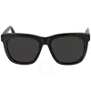 Saint Laurent Grey Square Unisex Sunglasses Sl M24/k 001 55 In Black