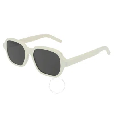 Saint Laurent Grey Square Unisex Sunglasses Sl292 003 53 In Brown