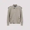 Saint Laurent Relaxed Fit Suede Calf Leather Jacket In Gray