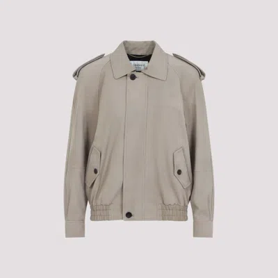 Saint Laurent Grey Suede Leather Jacket
