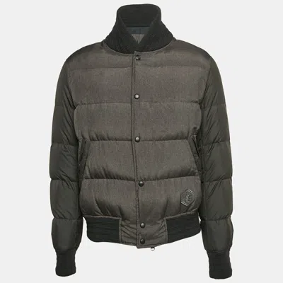 Pre-owned Saint Laurent Grey Synthetic Puffer Down Jacket Xxl