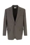 Saint Laurent Giacca In Lana Grigia Uomo In Green