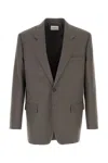 Saint Laurent Wool Blazer Jacket In Noix