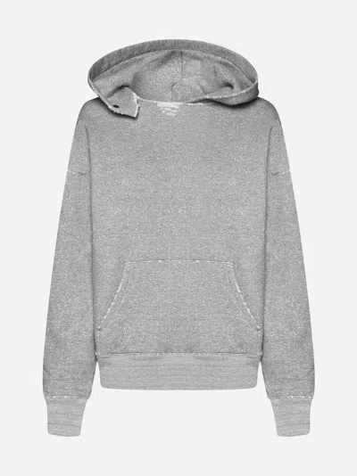 SAINT LAURENT GRUNGE COTTON HOODIE