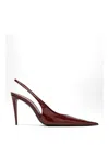 Saint Laurent Guermantes Slingback Pumps In Red Patent Leather In Red