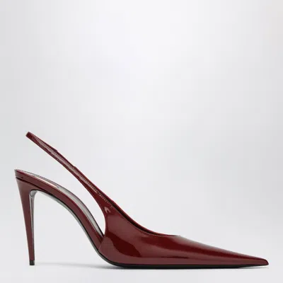 SAINT LAURENT SAINT LAURENT GUERMANTES SLINGBACK PUMPS IN RED PATENT LEATHER