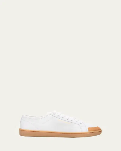 Saint Laurent Gym Leather Low-top Sneakers In White
