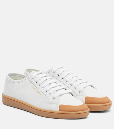 Saint Laurent Gym Leather Sneakers In White