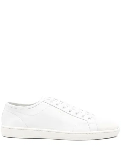 Saint Laurent Gym Leather Sneakers In White
