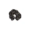 Saint Laurent Silk And Cashmere Scrunchie With Cassandre In Black
