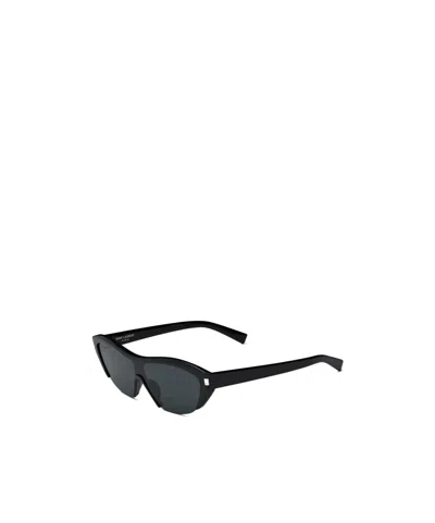 Saint Laurent Half-frame Sunglasses In Black