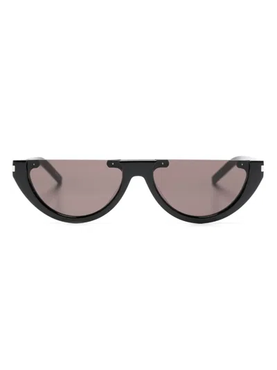 Saint Laurent Half Moon Tinted-lenses Sunglasses In Black