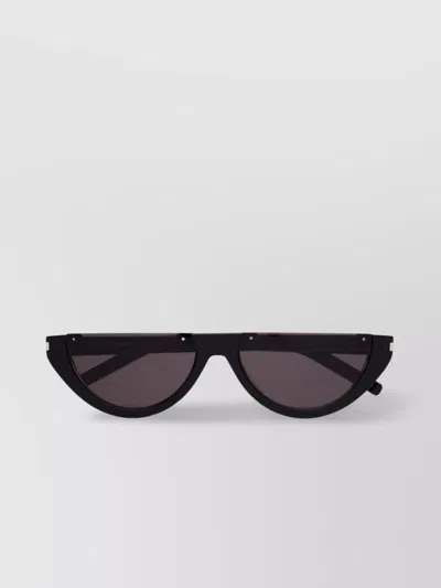 SAINT LAURENT HALF-RIM SHIELD SUNGLASSES ENGRAVED TEMPLES
