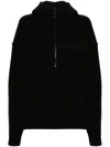 Saint Laurent Hooded Sweatshirt With Half Zip In Black