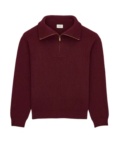 Saint Laurent Half-zip Sweater In Rib-knit Wool In Animal Print