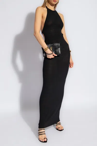 Saint Laurent Halter Dress In Black