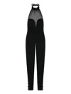 Saint Laurent Halterneck Jumpsuit In Black