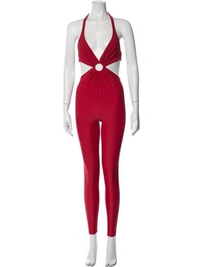 Pre-owned Saint Laurent Halterneck Jumpsuit In Red
