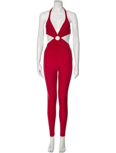 Pre-owned Saint Laurent Halterneck Jumpsuit W/ Tags In Red