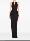 Saint Laurent Jersey Gown In Black