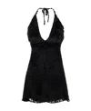 Saint Laurent Halterneck Minidress In Black