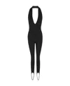 Saint Laurent Halterneck Open-back Jumpsuit In Black