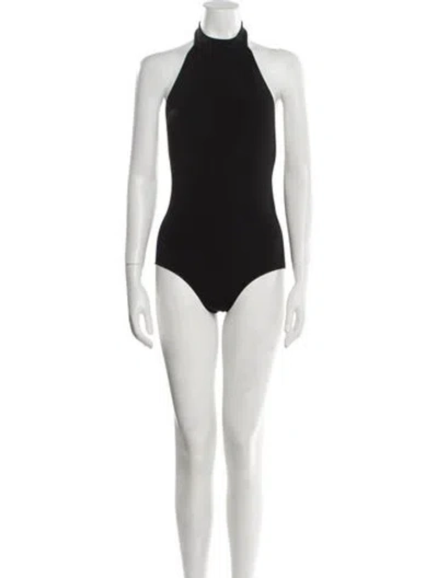 Pre-owned Saint Laurent Halterneck Sleeveless Bodysuit In Black
