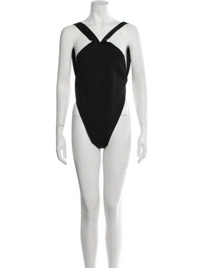 Pre-owned Saint Laurent Halterneck Sleeveless Bodysuit In Black