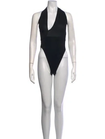 Pre-owned Saint Laurent Halterneck Sleeveless Bodysuit In Black