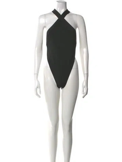 Pre-owned Saint Laurent Halterneck Sleeveless Bodysuit W/ Tags In Black