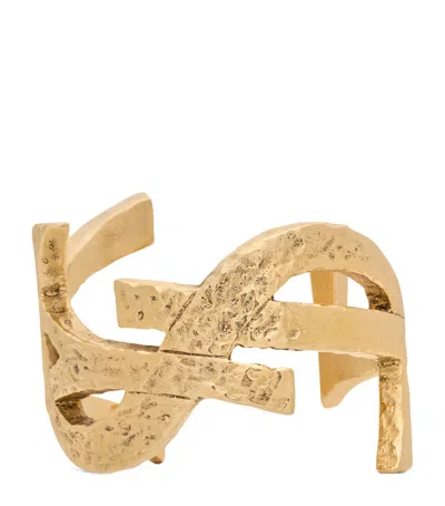 SAINT LAURENT HAMMERED CASSANDRE CUFF BRACELET