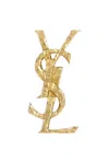 Saint Laurent Hammered Single Earring In Or Laiton